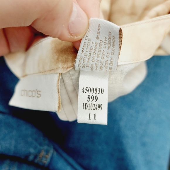 Chico's Tan Brown Pin-Tuck Tie-Dye Sheer Summer Flowy Top Blouse P1696 - Picture 7 of 8